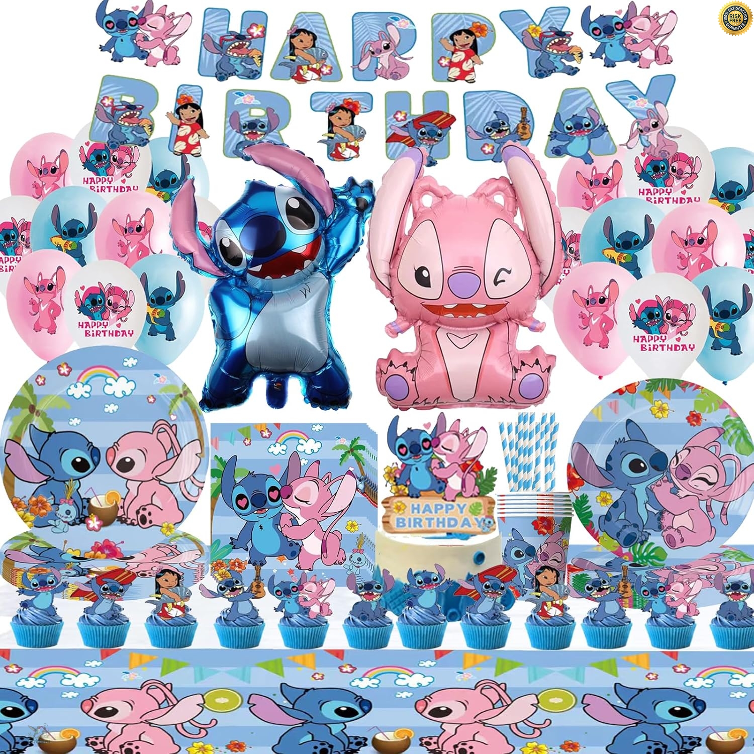 107 Pcs Enfants Anniversaire Vaisselle Kit, Décoration Danniversaire