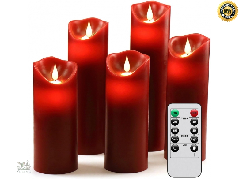 Hanzim LED Kerzen,Flammenlose Kerzen 250 Stunden Dekorations-Kerzen-Säulen im