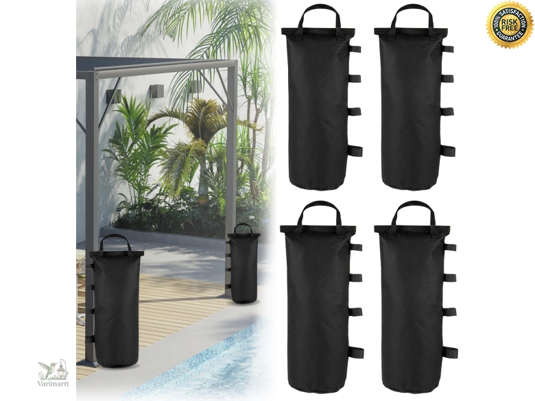 Lot De 4 Sacs De Lestage Pour Tonnelle 20x50 Cm - Poids Pour Tente Oxford 600D - Anti-Vent Robuste