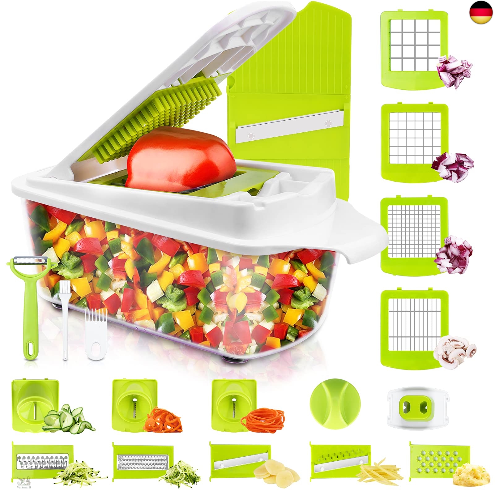 23 in 1 Gemüseschneider, Würfelschneider, Gemüsehobel Zwiebel Zerkleiner, Ed